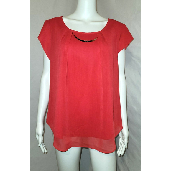 Layered Milano Blouse w/ Metal Embellishment - Size L - Picture 1 of 8